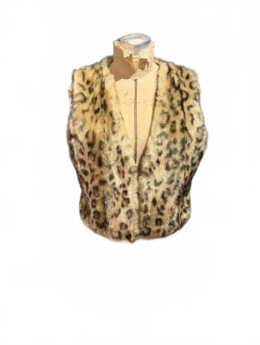 Donna Salyers Faux Fur Leopard Print Vest